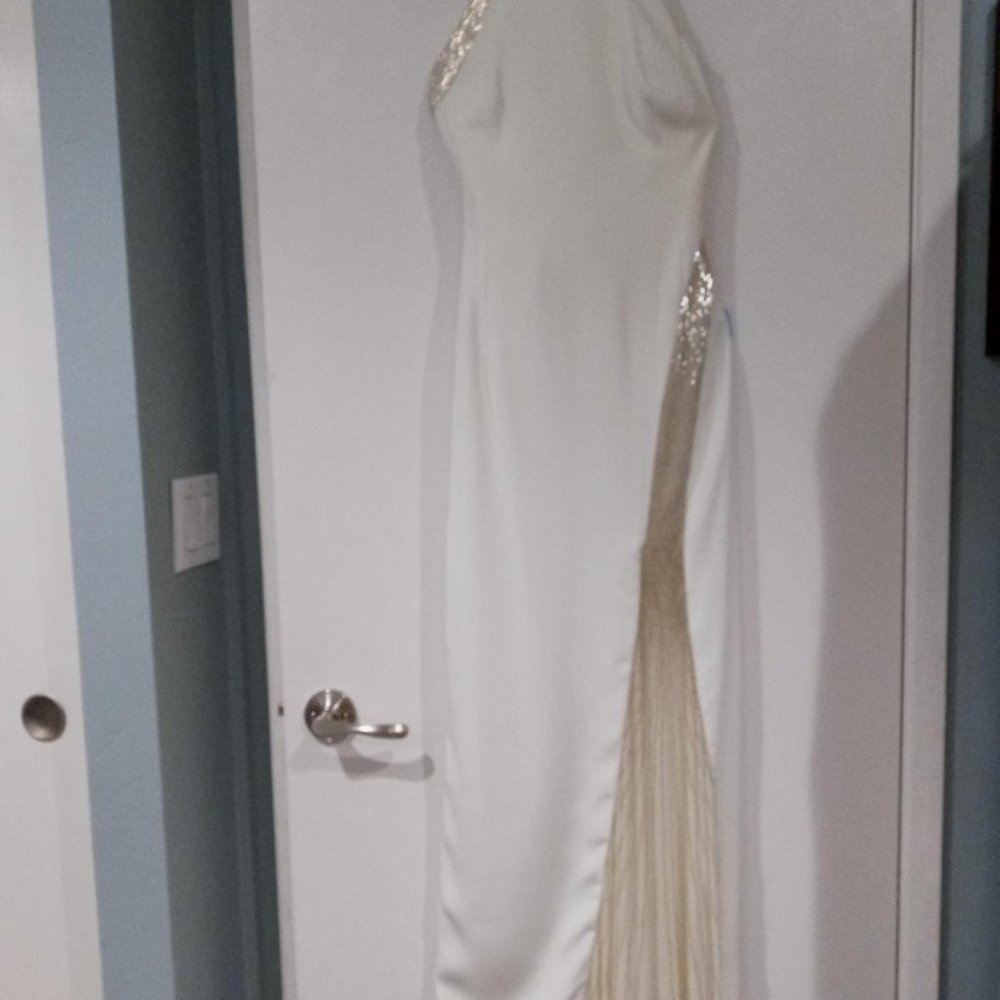 Formal Gown, Winter White, Full Length, Size 0, Gilar Evening brand